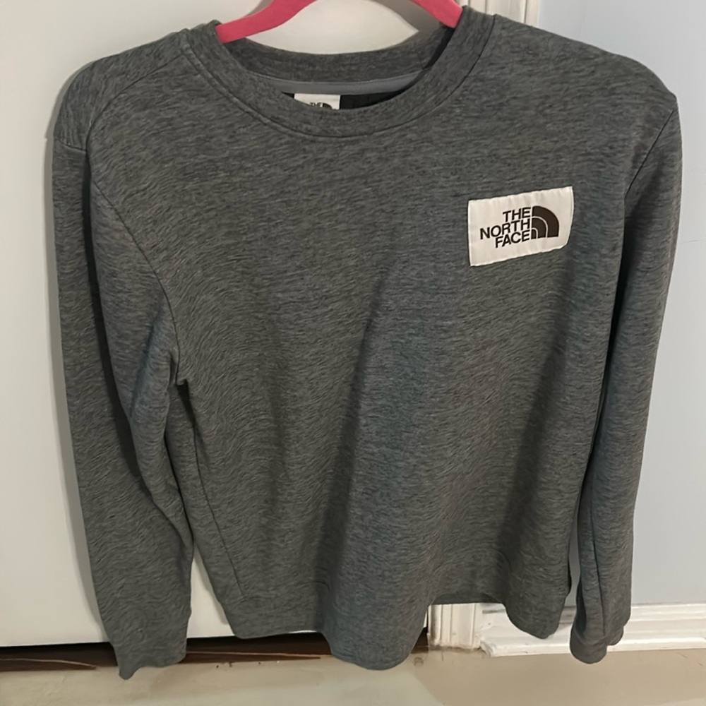 The North Face gray crew neck sweatshirt